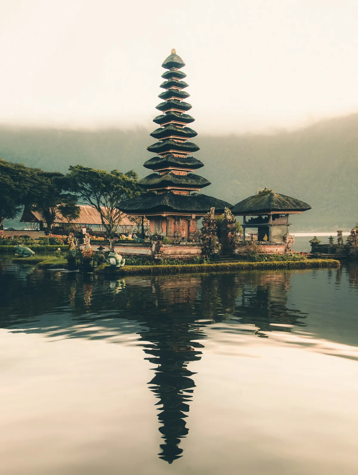 Balinese temple and tropical greenery